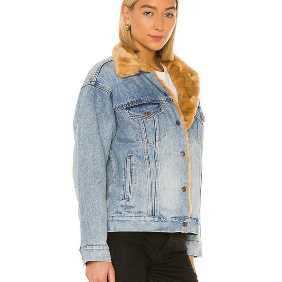 levi's faux fur jean jacket